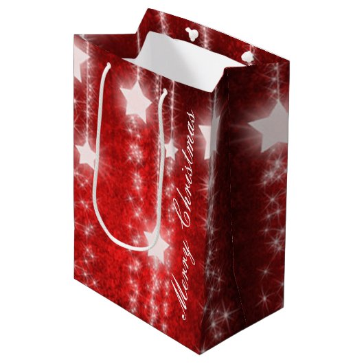 Sac cadeau de vacances Red Falling Stars (Devant Angle)