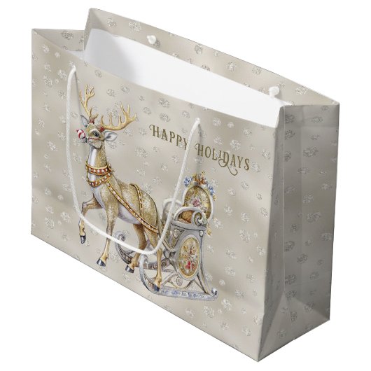 Sac cadeau de vacances Reindeer Sleigh (Devant Angle)