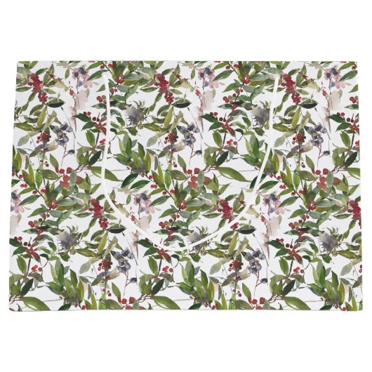 Sac cadeau de vacances Rustic Winter Berries (Devant)