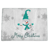 Sac cadeau de vacances turquoise Cute Snowman (Devant)