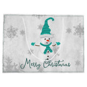 Sac cadeau de vacances turquoise Cute Snowman (Dos)