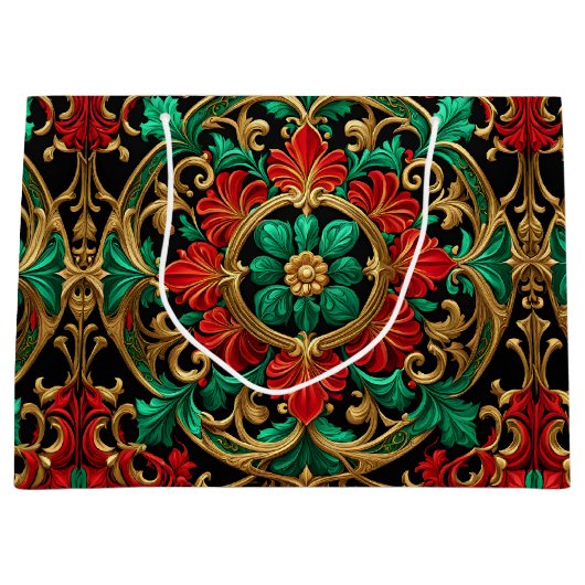 Sac cadeau de vacances vert rouge (Devant)