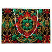 Sac cadeau de vacances vert rouge (Dos)