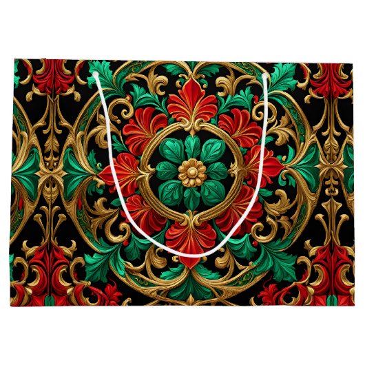 Sac cadeau de vacances vert rouge (Dos)