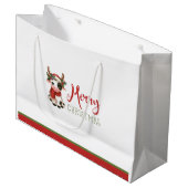 Sac cadeau de vache de Noël joyeux (Devant Angle)