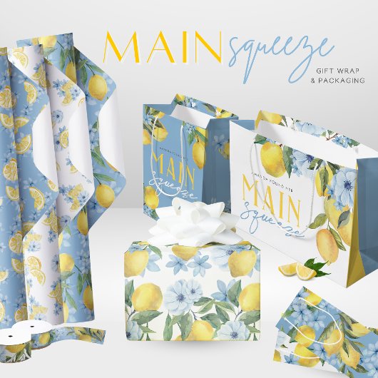 Sac Cadeau de Vin au Citron et Fleur à l'Aquarelle