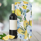 Sac Cadeau de Vin au Citron et Fleur à l'Aquarelle