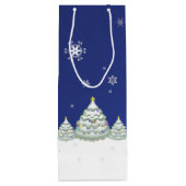 Sac cadeau de vin d'arbre de Noël bleu (Dos)