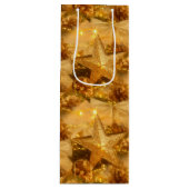 Sac cadeau de vin de Noël doré (Devant)