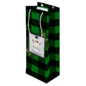 Sac cadeau de vin de Snowman Green Buffalo (Dos Angle)