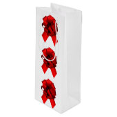 Sac cadeau de vin de vaches rouges et vertes (Devant Angle)