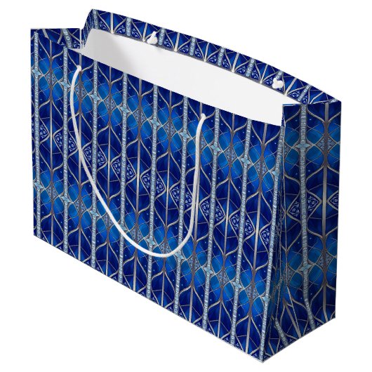 Sac cadeau décoratif bleu (Dos Angle)