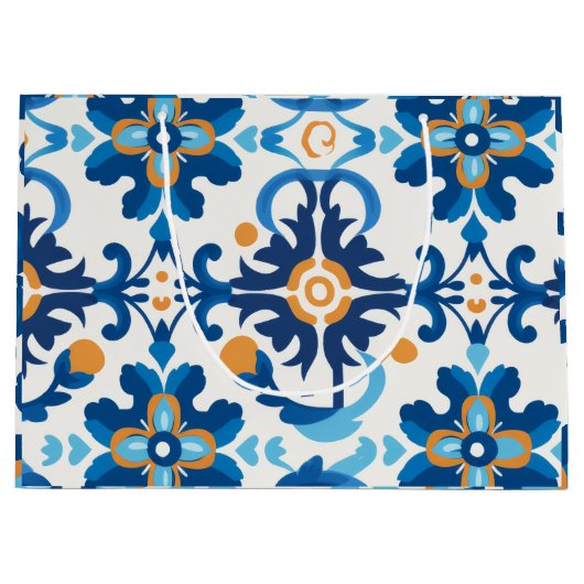 Sac cadeau décoratif bleu et Brown (Devant)