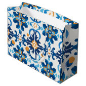 Sac cadeau décoratif bleu et Brown (Dos Angle)