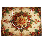 Sac cadeau décoratif de vacances rouge vert (Devant)