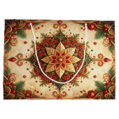 Sac cadeau décoratif de vacances rouge vert (Dos)