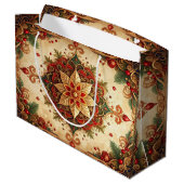 Sac cadeau décoratif de vacances rouge vert (Dos Angle)