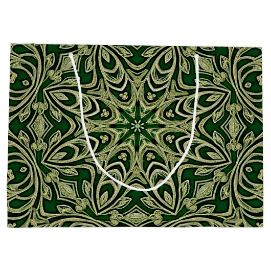 Sac cadeau décoratif or vert (Dos)