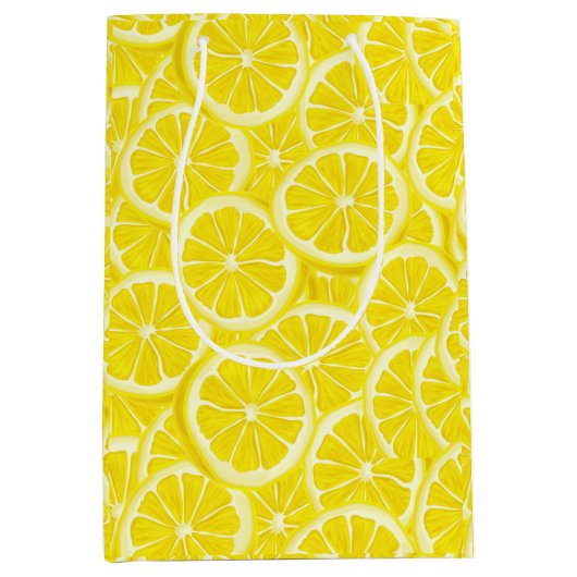 Sac cadeau design de citrons coupés (Devant)