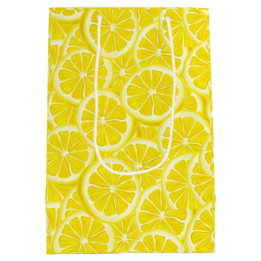 Sac cadeau design de citrons coupés (Dos)