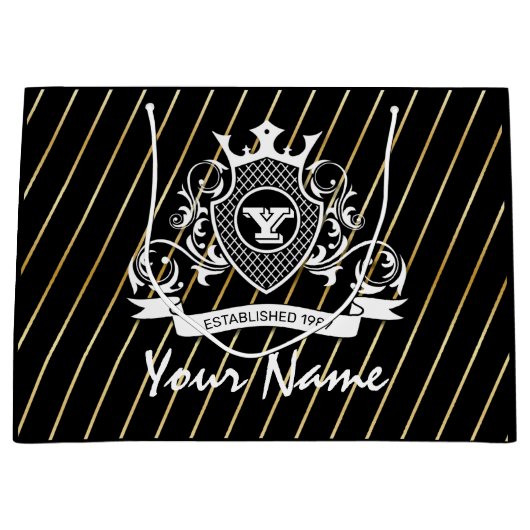 Sac cadeau design Elegenat White Monagram (Devant)