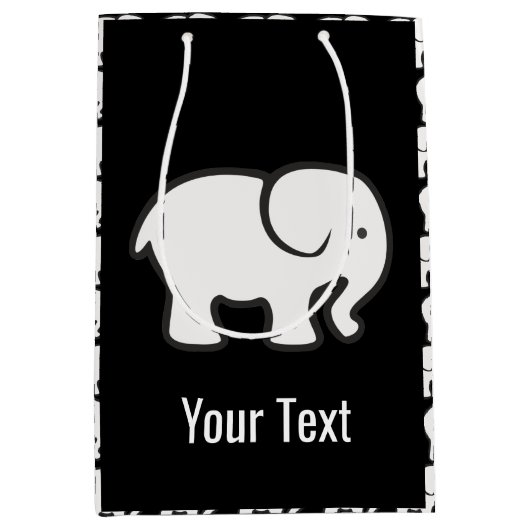 Sac cadeau design Eléphants blancs (Devant)