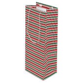 Sac cadeau design Red and Green Stripes (Devant Angle)