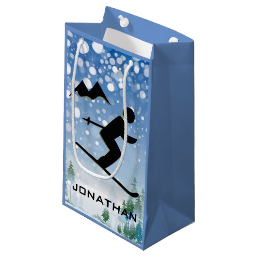 Sac cadeau design ski (Devant Angle)