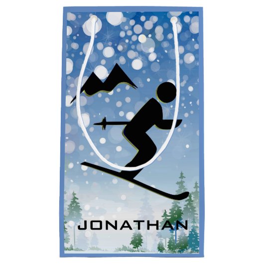 Sac cadeau design ski (Devant)