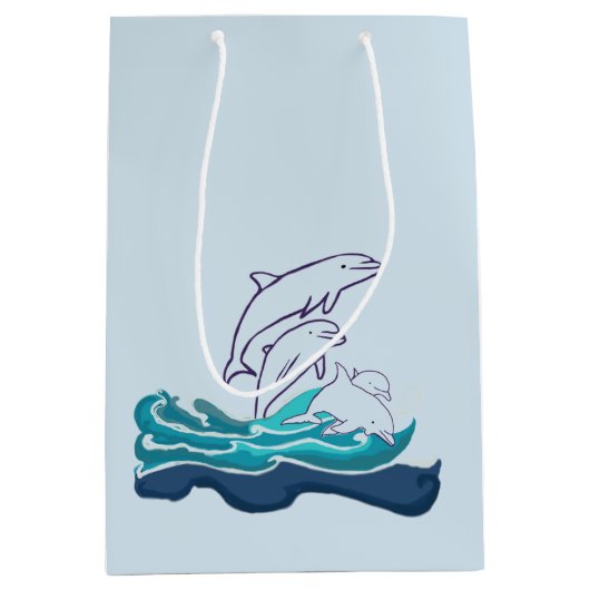 Sac cadeau Dessin Dauphins (Devant)