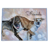 Sac cadeau deux amis chiot (Devant)