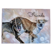 Sac cadeau deux amis chiot (Dos)