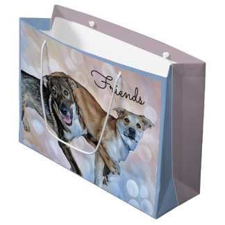 Sac cadeau deux amis chiot
