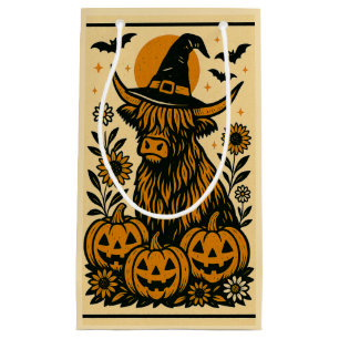 Sac cadeau d'Halloween à la vache Highland