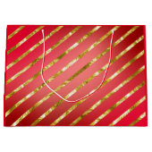 Sac cadeau Diagonal Rouge et Or (Devant)