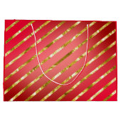 Sac cadeau Diagonal Rouge et Or (Dos)