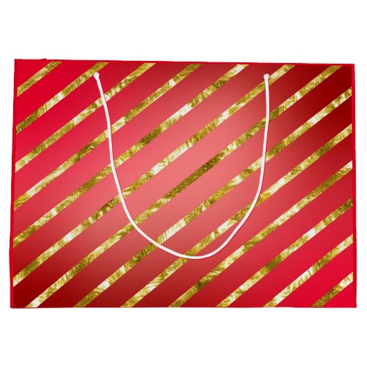 Sac cadeau Diagonal Rouge et Or (Dos)