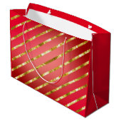 Sac cadeau Diagonal Rouge et Or (Dos Angle)