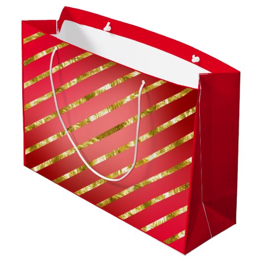 Sac cadeau Diagonal Rouge et Or (Dos Angle)