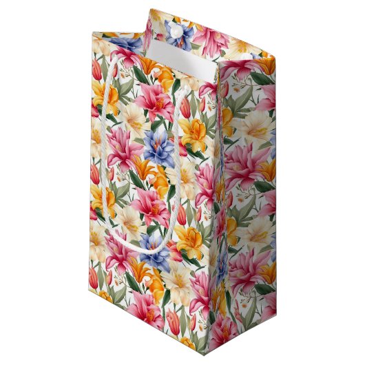 Sac cadeau d'impression florale (Devant Angle)