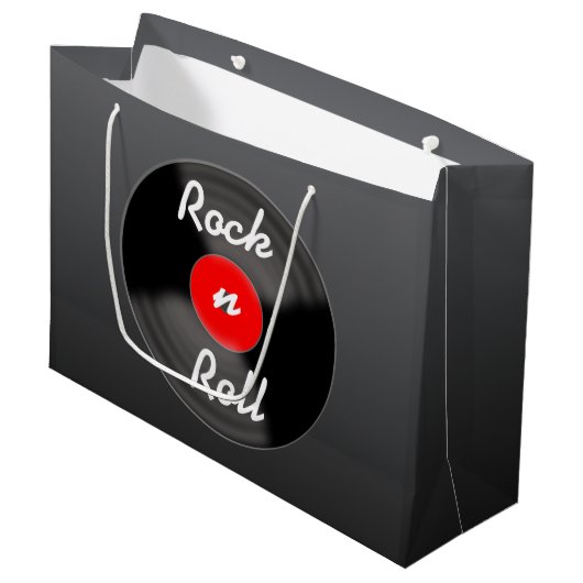 Sac cadeau disque vinyle rétro (Devant Angle)