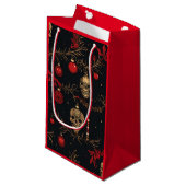 Sac cadeau d'ornement crânien (rouge) (Devant Angle)