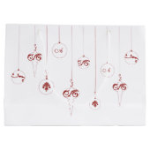 Sac cadeau d'ornements de Noël de Monogramme rouge (Dos)