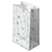Sac cadeau Dusty Blue Watercolor Snowflake (Devant Angle)