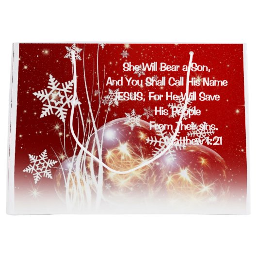 Sac Cadeau Écriture Naissance De Jésus (Devant)