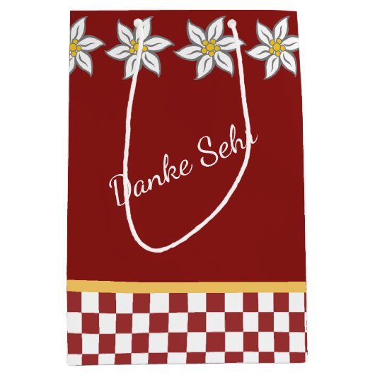 Sac cadeau Edelweiss rouge moyen (Devant)