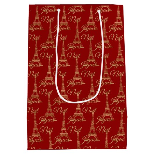 Sac cadeau Eiffel Tower Joyeux Noel Medium (Dos)