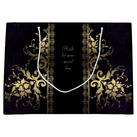 Sac cadeau Elegable Black and Gold (Devant)