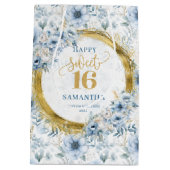 Sac cadeau élégant bleu clair doux 16 Parties scin (Dos)