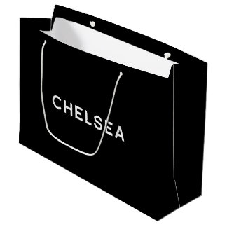 Sac cadeau élégant de Chelsea en noir et blanc
